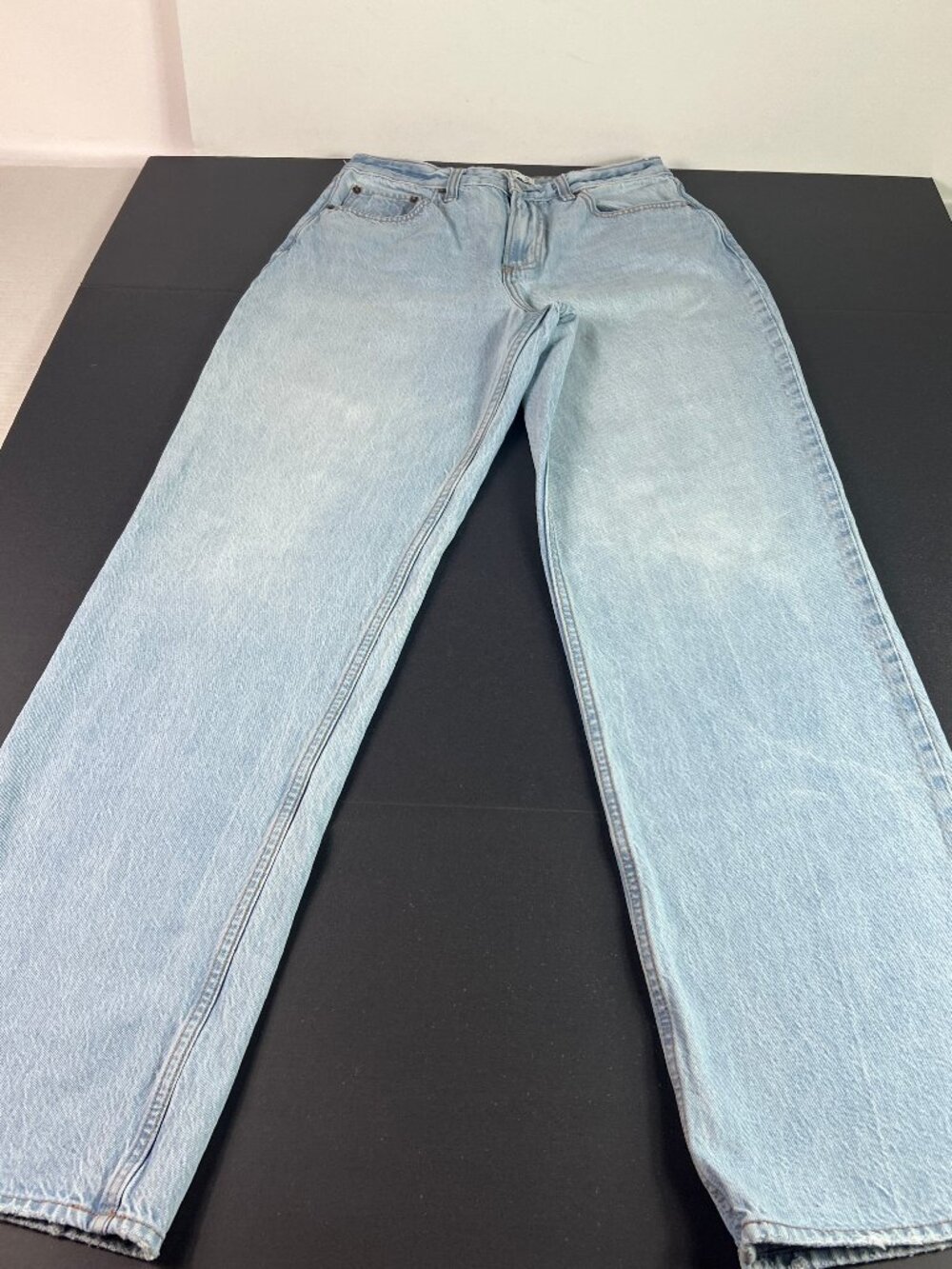 Abercrombie Fitch Jeans Womens 30x33* High Rise Loose Light Blue Denim Tag 28 XL